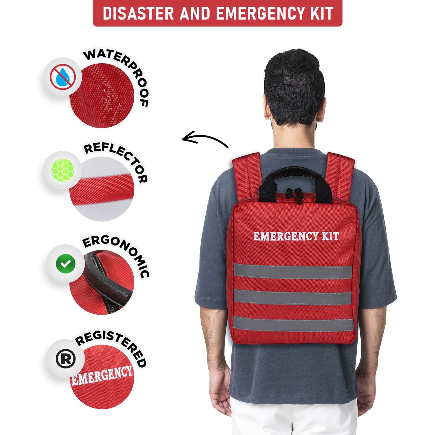 Ultimate Emergency Earthquake Kit Proprietary, Reflective High Level Disaster Preparedness 72 hours 2 Person