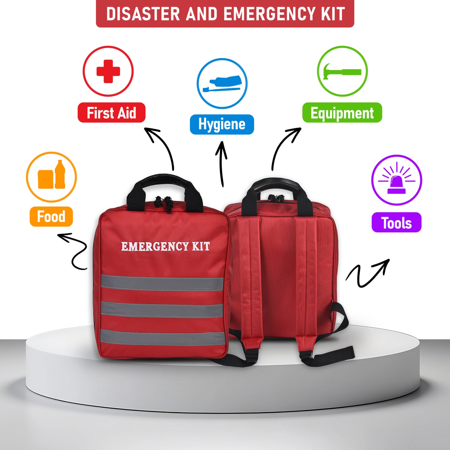 Ultimate Emergency Earthquake Kit Proprietary, Reflective High Level Disaster Preparedness 72 hours 2 Person