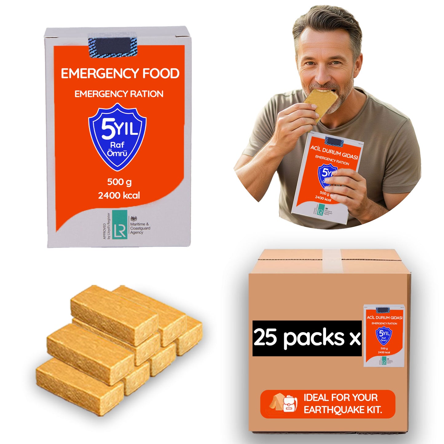 Emergency Food Pack (10x500gr),5-Year Shelf Life for Disaster Preparedness