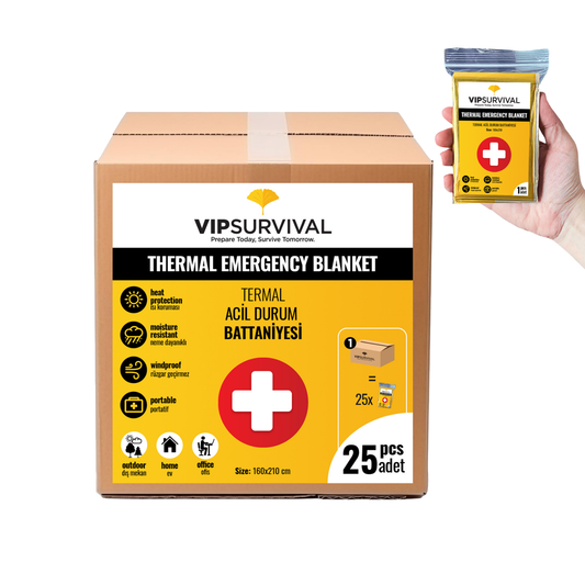 Thermal Blanket For Emergencies Protect Your Body Heat 25Pcs